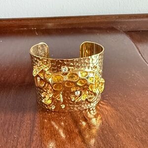 Lily Bloom Gold Textured Cuff Bracelet